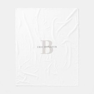 Snyggt Modern Namn & Monogram Fleecefilt
