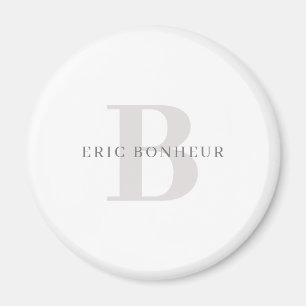 Snyggt Modern Namn & Monogram Magnet