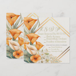 Snyggt Modern Orange och Ivory Calla Lily OSA Anteckningskort