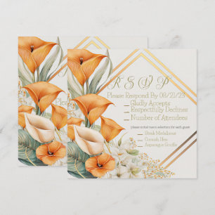 Snyggt Modern Orange och Ivory Calla Lily OSA Anteckningskort