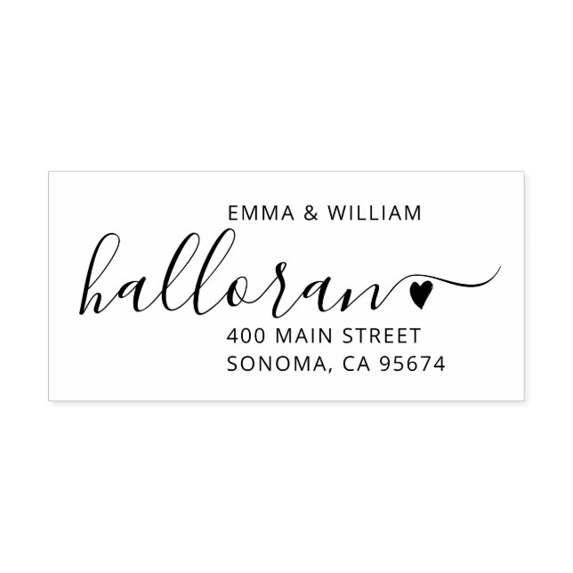 Snyggt Modern Par Heart-accentReturadress Självfärgande Stämpel (Design)