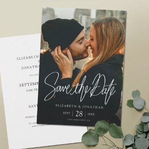 Snyggt Modern Photo Save Date Bröllop Card Spara Datumet