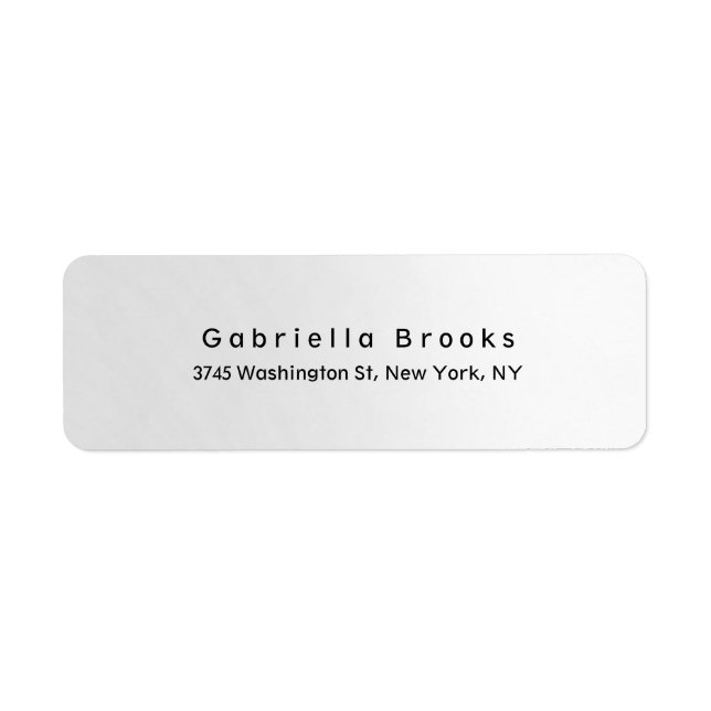 Snyggt Modern Plain Elegant Unik Light Grått Returadress Etikett (Framsidan)