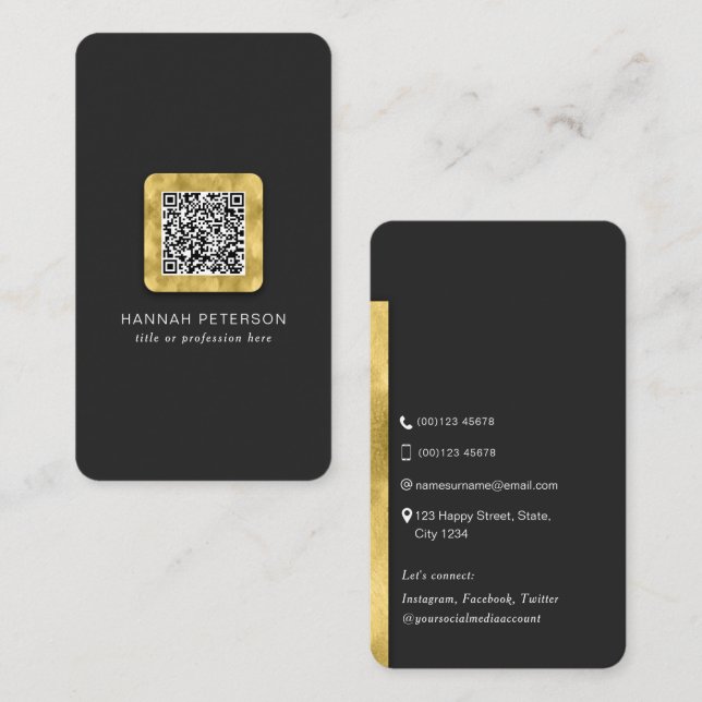 Snyggt Modern QR-kodskanningsbart nätverk Visitkort (Fram/baksida)