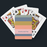 Snyggt Modern Rand Söt Earth Tones Anpassningsbar Casinokort<br><div class="desc">Lägg till lite elegans i dina spelkvällar med den här snyggten moderna rand-spelkort! Konstruktionen har söt jordtoner i en elegant och contemporary rand mönster som känner sig både tidlös och trendig. Perfekt för kortspelare som uppskattar minimalism och chic kan dessa kort vara personlig för att göra dem unika. Oavsett om...</div>