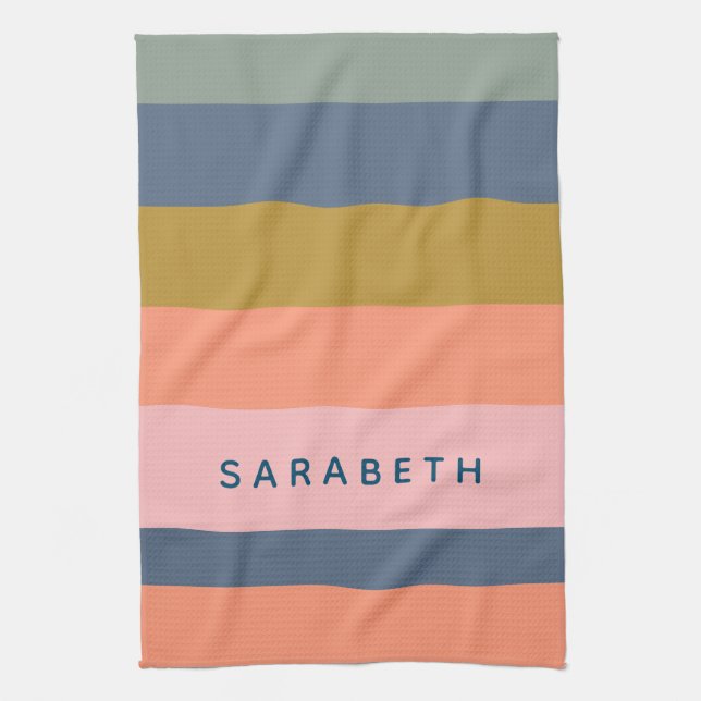 Snyggt Modern Rand Söt Earth Tones Anpassningsbar Kökshandduk (Vertikal)