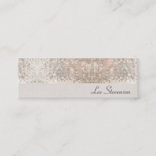 Snyggt Modern Roligt Trendig Silver Sequins Mini Visitkort
