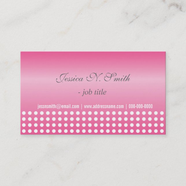 snyggt, modern rosa polka dots visitkort (Framsida)