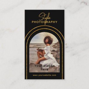 Snyggt Modern Script Photo QR-kodfoto Bu Visitkort