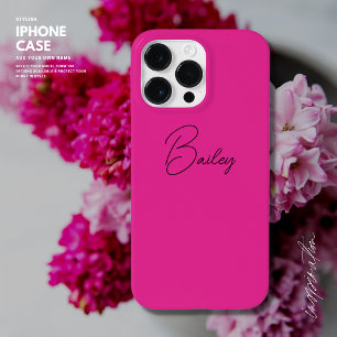 Snyggt Modern Simple Shock rosa Script Namn