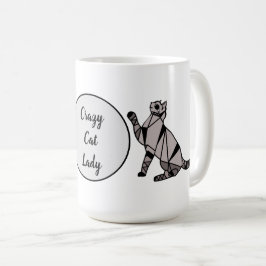 Snyggt Modern svart grafik, katt och skript Kaffemugg