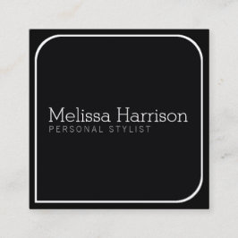 Snyggt Modern svart professionell, stilist Fyrkantigt Visitkort