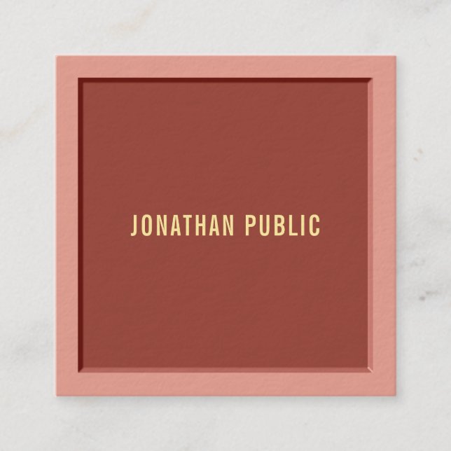 Snyggt Modern Template Professionell Luxury Elite Fyrkantigt Visitkort (Framsida)