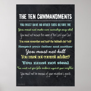 Snyggt Modern Ten Commandations Sign Poster