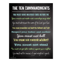 Snyggt Modern Ten Commandations Sign