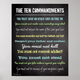 Snyggt Modern Ten Commandations Sign Poster