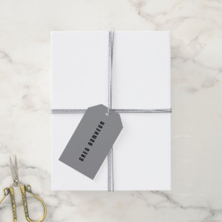 Snyggt Modern Tittar Namn | Grått och svart Presentetikett