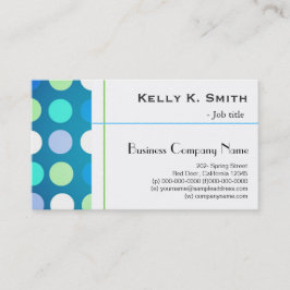 Snyggt modern, trendig, stor blå, grönt polka dots visitkort