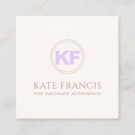 Snyggt Modern Two Initial Monogram Fyrkantigt Visitkort