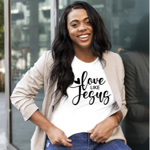 Snyggt Modern Typografi Kärlek som Jesus T Shirt