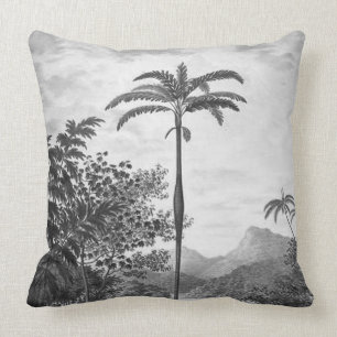 Snyggt Modern Vintage Jungle Bohemian Black White Kudde