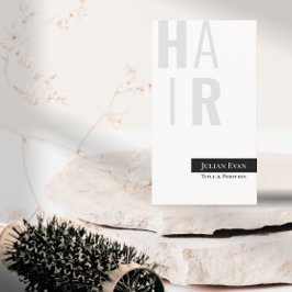 Snyggt Modern White Hairdresser Affärskort Visitkort