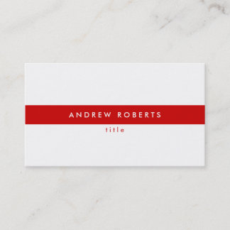 Snyggt Modern White Red Clean Affärskort Visitkort