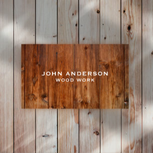 Snyggt Modern Wooden Carpentry Affärskort Visitkort
