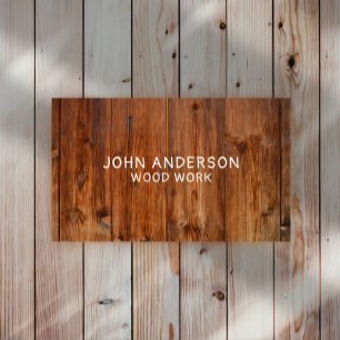 Snyggt Modern Wooden Carpentry Affärskort Visitkort