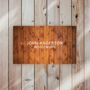 Snyggt Modern Wooden Carpentry Affärskort Visitkort