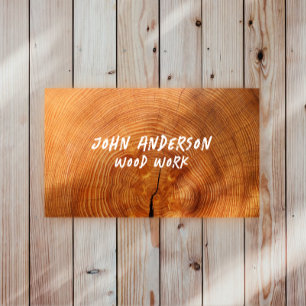 Snyggt Modern Wooden Carpentry Affärskort Visitkort
