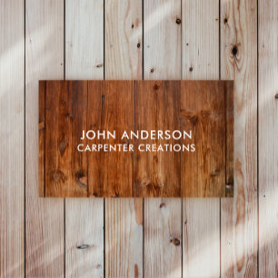 Snyggt Modern Wooden Carpentry Affärskort Visitkort