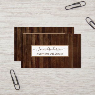 Snyggt Modern Wooden Carpentry Construction Busin Visitkort