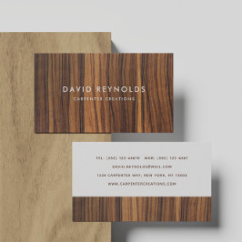 Snyggt Modern Wooden Carpentry Construction Visitkort