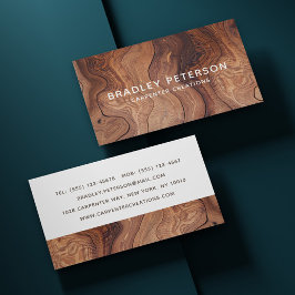 Snyggt Modern Wooden Carpentry Construction Visitkort