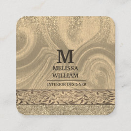 Snyggt Modern Wooden Craft Papper Affärskort Fyrkantigt Visitkort