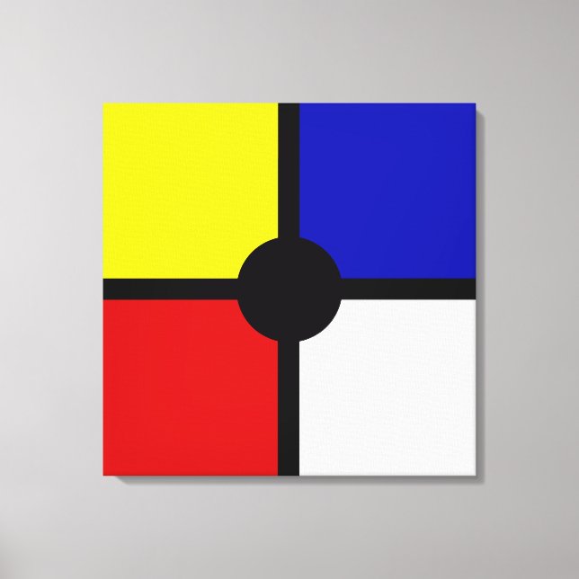 Snyggt Mondrian Inspired Art & Basic Färg Canvastryck (Framsida)