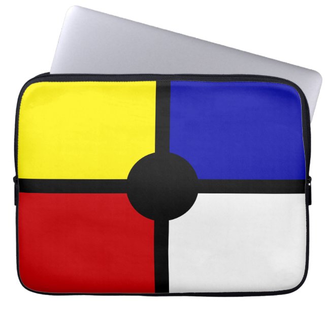 Snyggt Mondrian Inspired Art & Basic Färg Laptop Fodral (Framsidan)