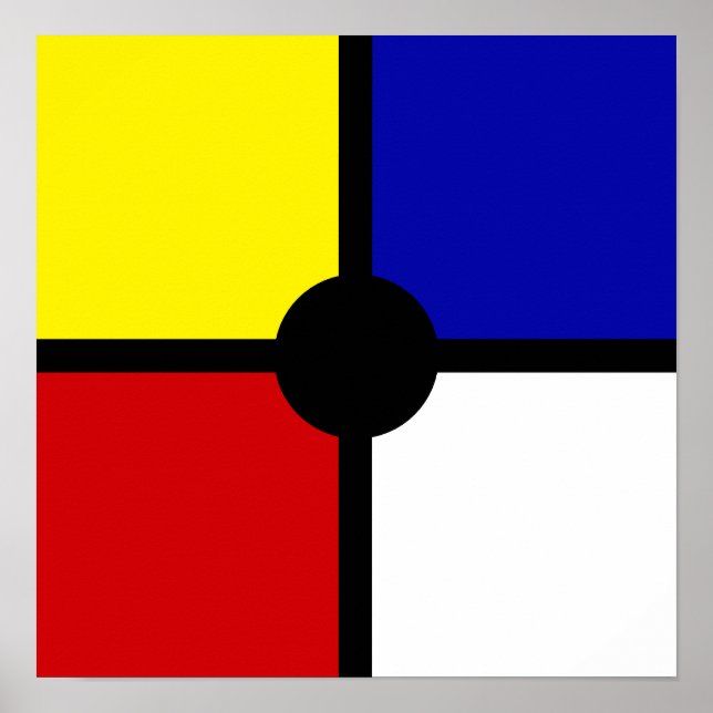 Snyggt Mondrian Inspired Art & Basic Färg Poster (Framsidan)
