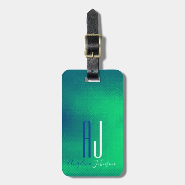 Snyggt monogram bagagebricka (Vertikal Framsida)