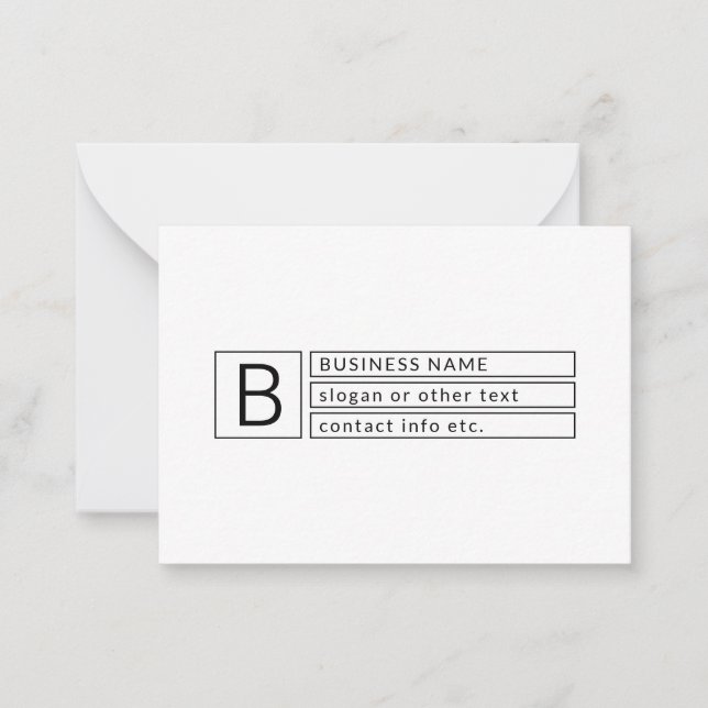 Snyggt Monogram & Business Namn (eller annan text) Anteckningskort (Framsida)