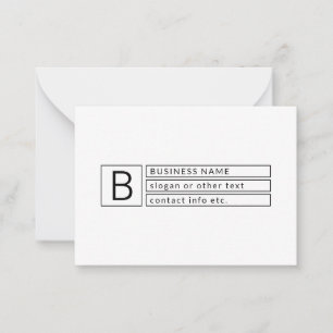 Snyggt Monogram & Business Namn (eller annan text) Anteckningskort
