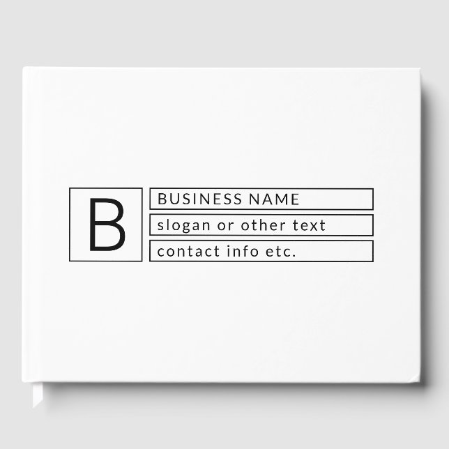 Snyggt Monogram & Business Namn (eller annan text) Gästböcker (Framsida)