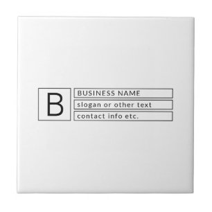 Snyggt Monogram & Business Namn (eller annan text) Kakelplatta