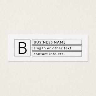 Snyggt Monogram & Business Namn (eller annan text) Litet Visitkort