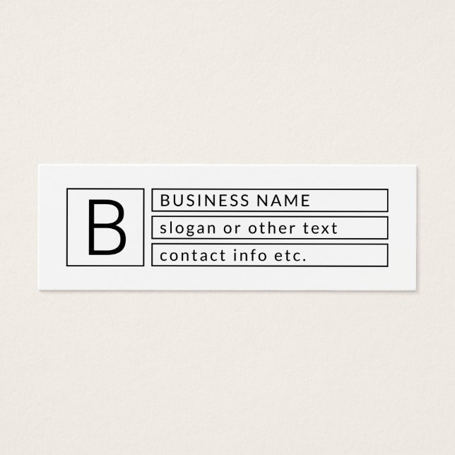 Snyggt Monogram & Business Namn (eller annan text) Litet Visitkort (Framsidan)