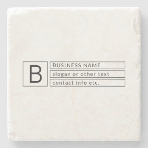 Snyggt Monogram & Business Namn (eller annan text) Stenunderlägg