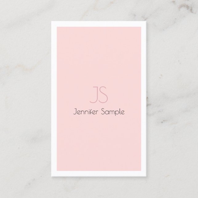 Snyggt Monogram Design Sleek Plain Professionell Visitkort (Framsida)
