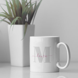 Snyggt Monogram enkel calligrafi-typografi Kaffemugg