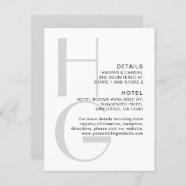 Snyggt Monogram. Enkel, modern bröllop-detalj En Tilläggskort